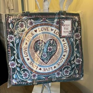 Brighton Green and Purple Artistic Tote Bag